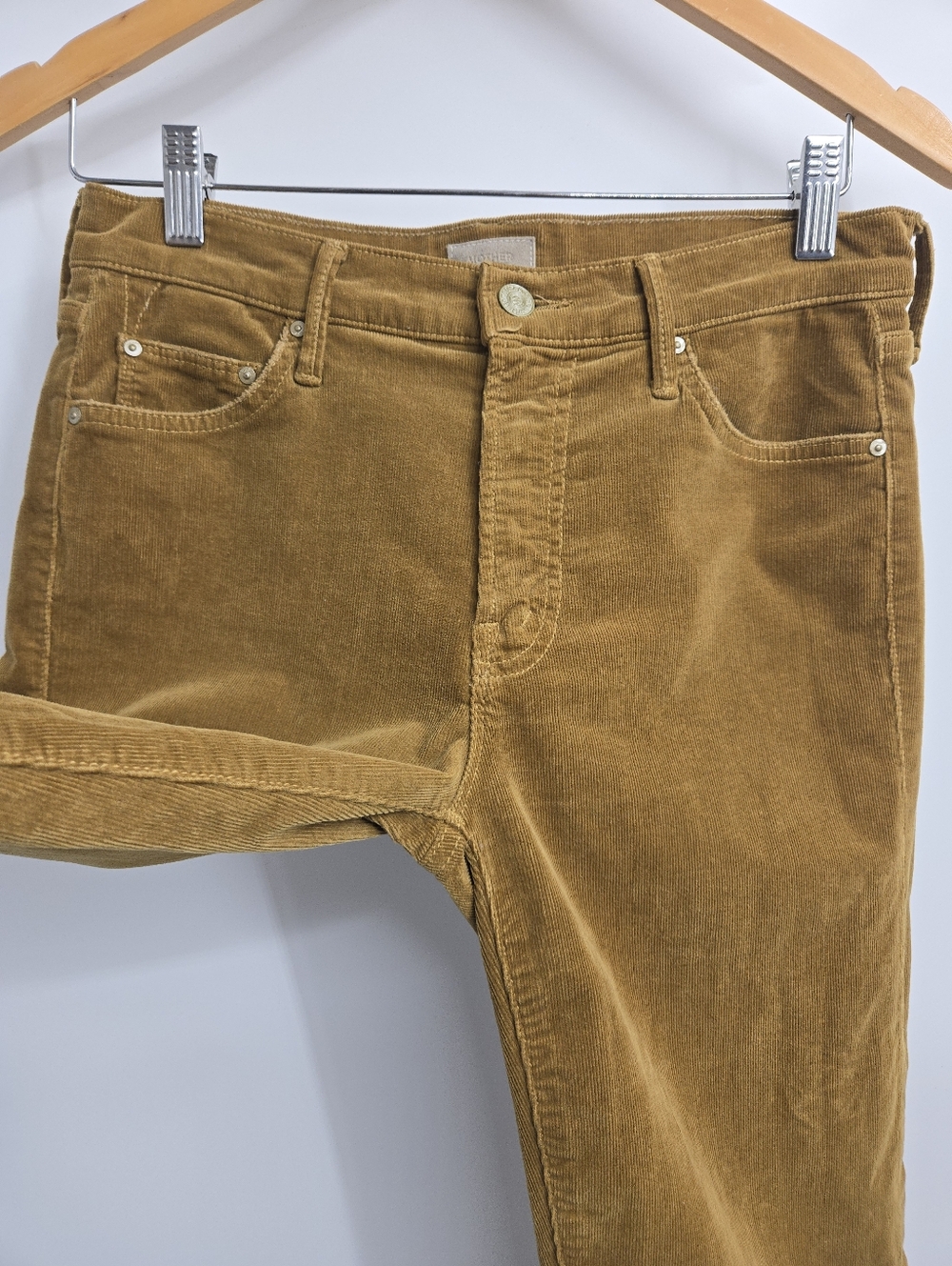 MOTHER Outsider Crop Corduroy Pants Hopscotch Brown - Picture 5 of 16